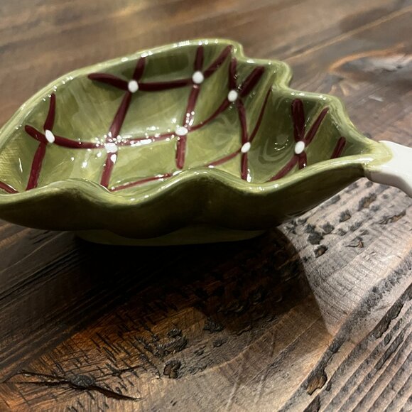 Pottery Barn Green Christmas Tree Dish - Picture 3 of 7